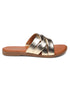 GNIST Comfy Strappy Slip on Gold Flats